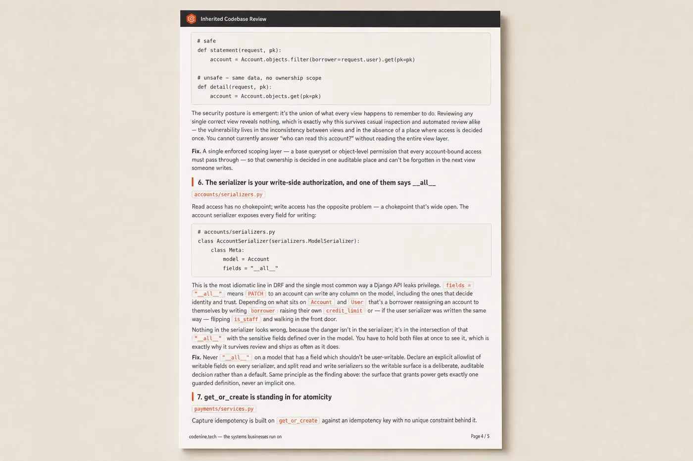 Redacted review, findings page, 16:11
